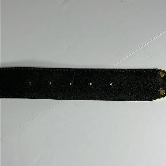 Fossil Black Leather Belt with Gold Buckle Sz L - Picture 8 of 14